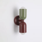 Double-Headed Wall Light, Colorful Painted Metal Shades, E26 LED Included