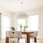 Pendant Light, Cast Plaster Hemisphere Diffuser, E27, 6 Finishes