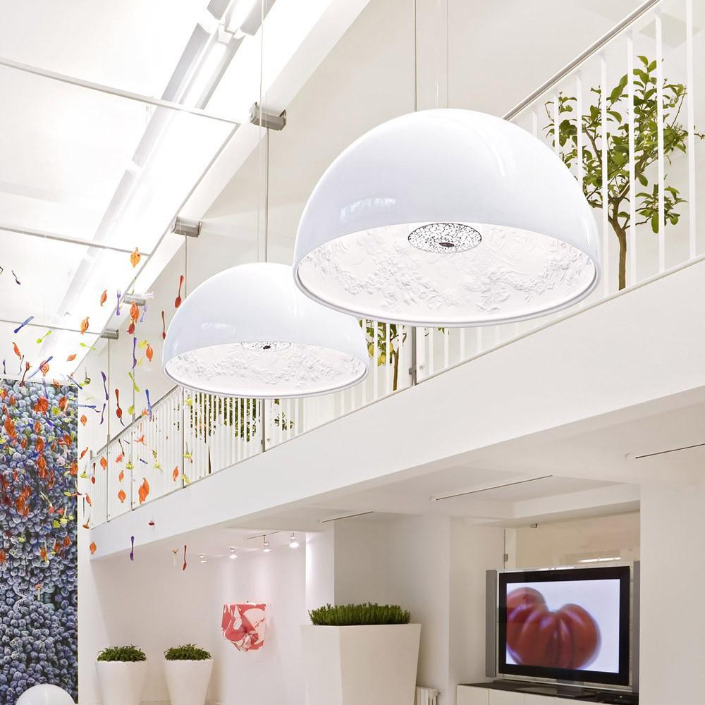 Hemisphere pendant light styled in a bright modern interior