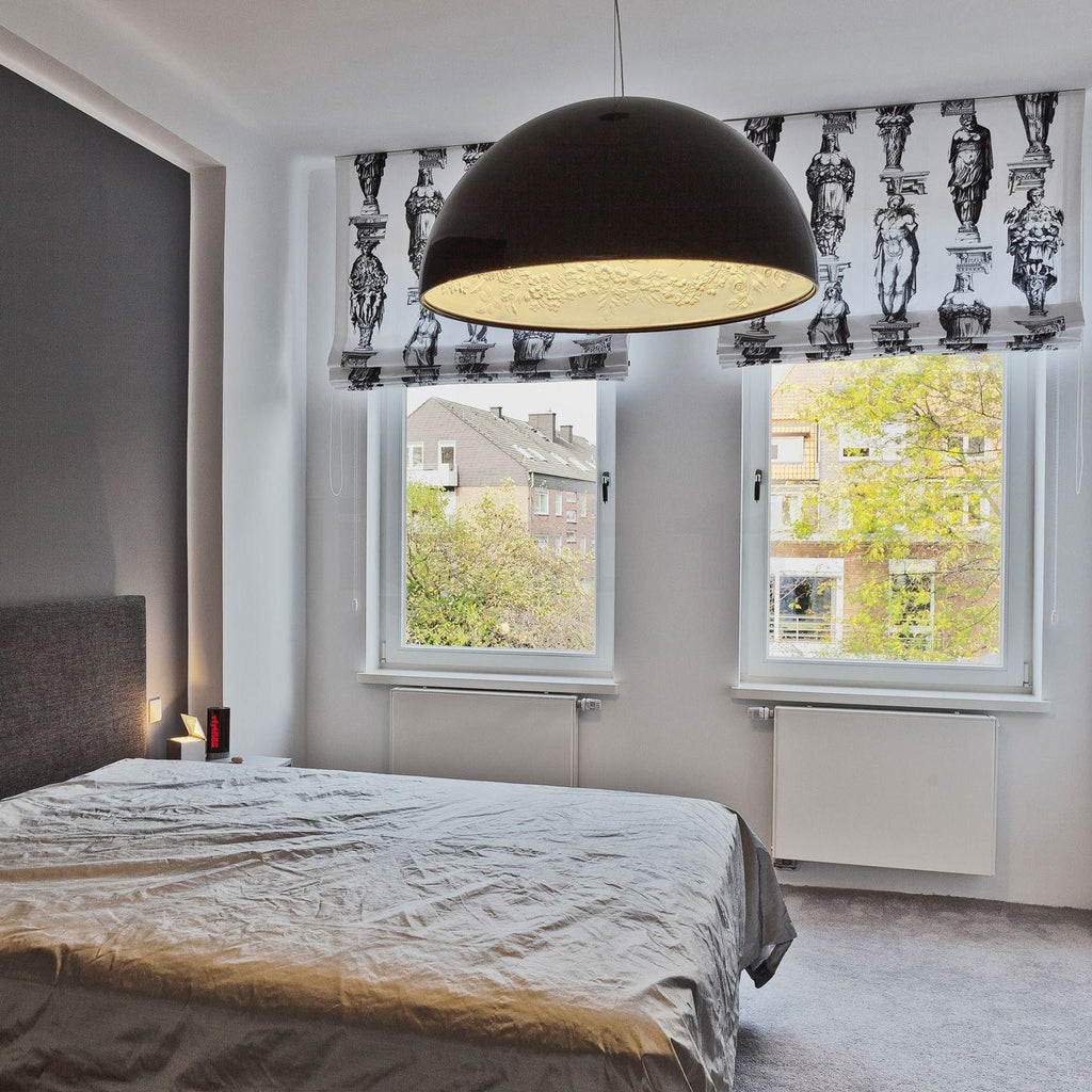 Plaster dome pendant lighting a cozy seating area warmly