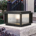 Strge French-Style Aluminum Outdoor Pillar Light, Solar or Hardwired