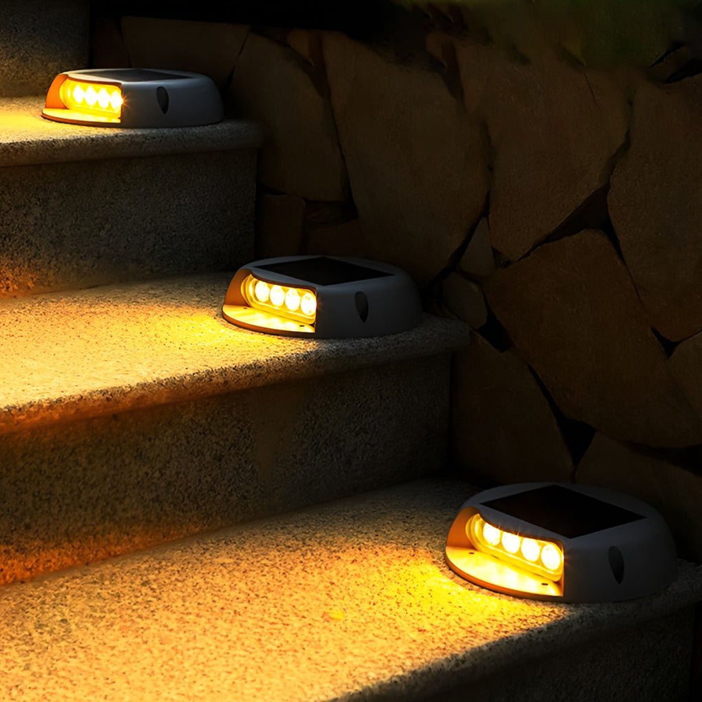 Solcelledrevne LED-trappelys, innfelt ABS landskapsbelysning, IP65