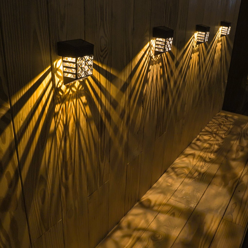 Lampe murale extérieure creuse en ABS à énergie solaire, design sans fil  