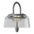 Solar Outdoor Pendant Light With Clear Acrylic Shade, Tri-Color LED