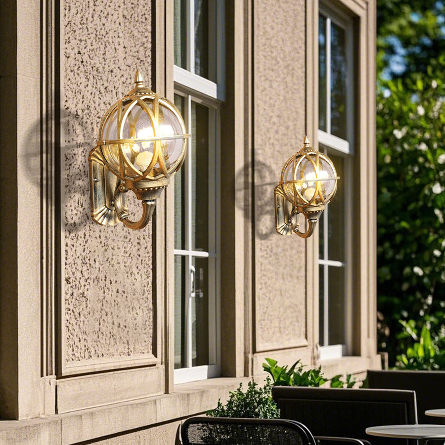 Outdoor Pillar Light, Cast Aluminum With Clear Glass Shade