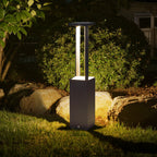 Luz de Baliza Exterior Minimalista, Alumínio Cinza Areia, 80cm de Altura
