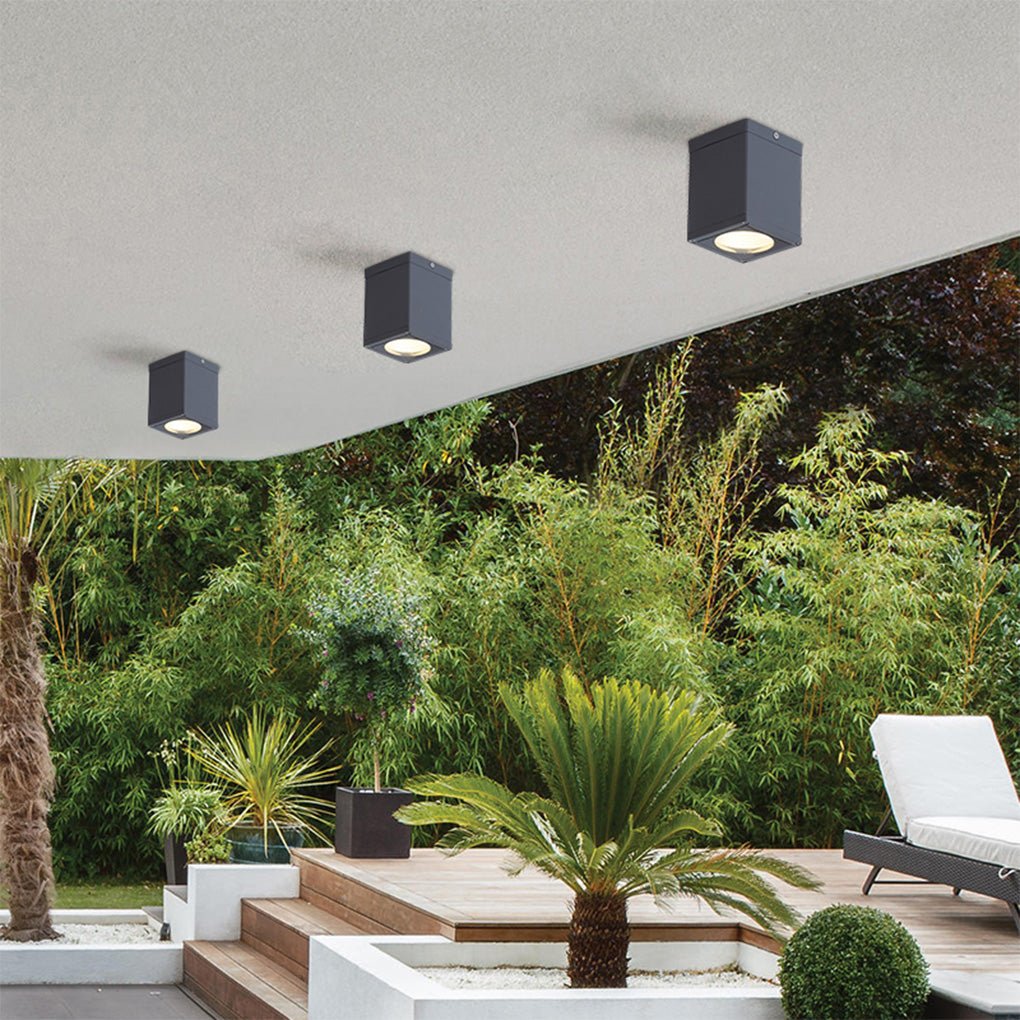 Square LED Ceiling Downlight, Waterproof Flush Mount For Hallway