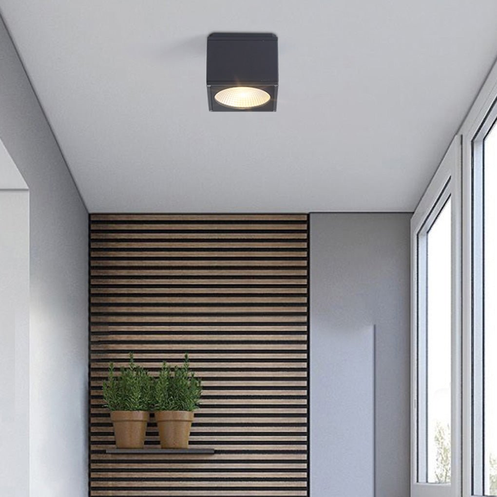 Square LED Ceiling Downlight, Waterproof Flush Mount For Hallway