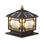 Nydia European Pillar Light, Coffee-Gold Aluminum Garden Lamp