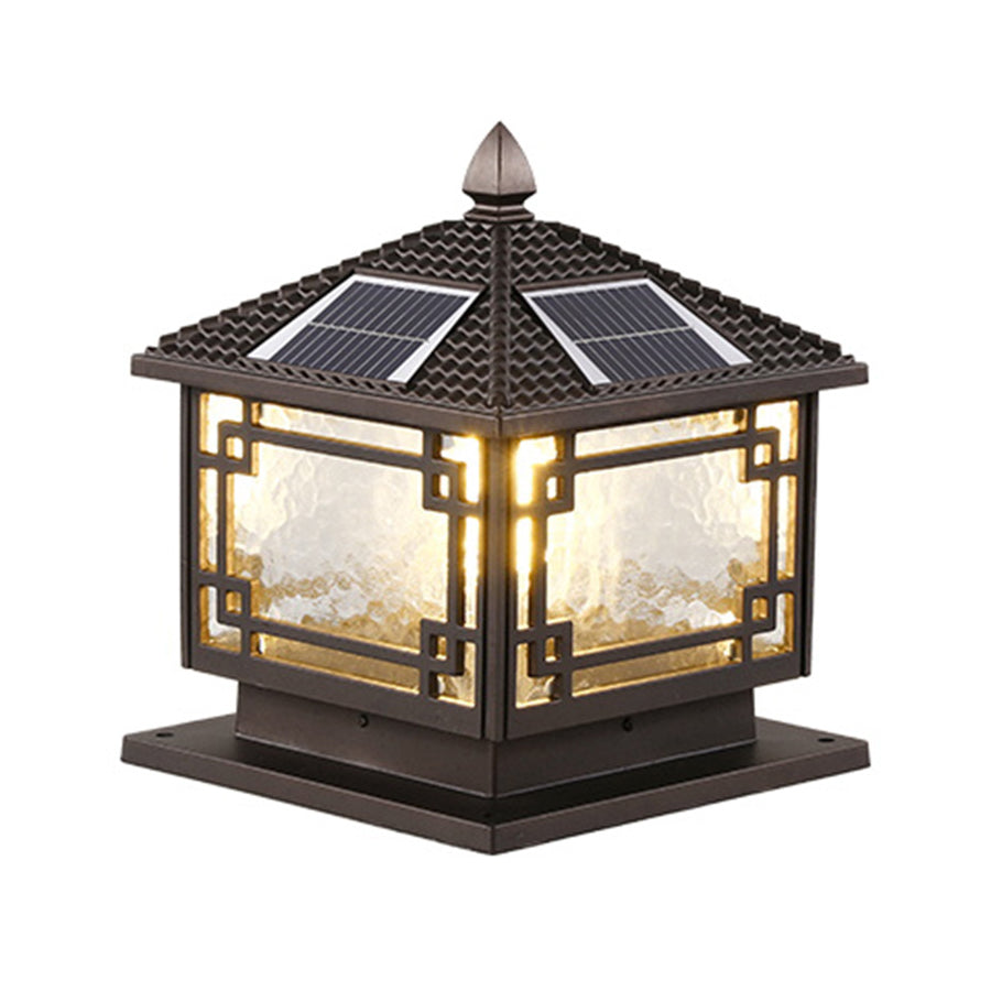 Nydia European Pillar Light, Coffee-Gold Aluminum Garden Lamp