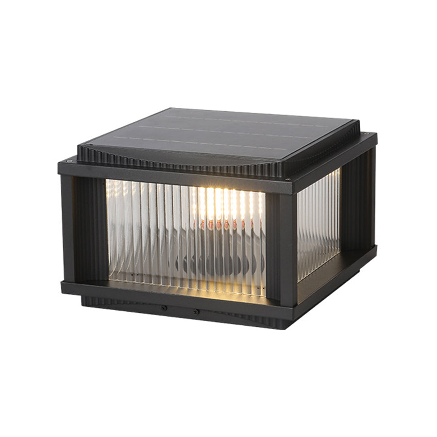 Strge French-Style Aluminum Outdoor Pillar Light, Solar or Hardwired