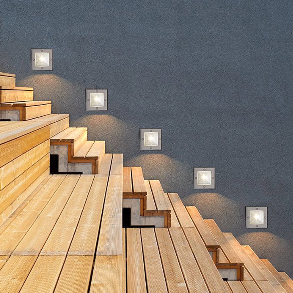 Faithful Square LED Recessed Light for Outdoor Stairs and Decks
