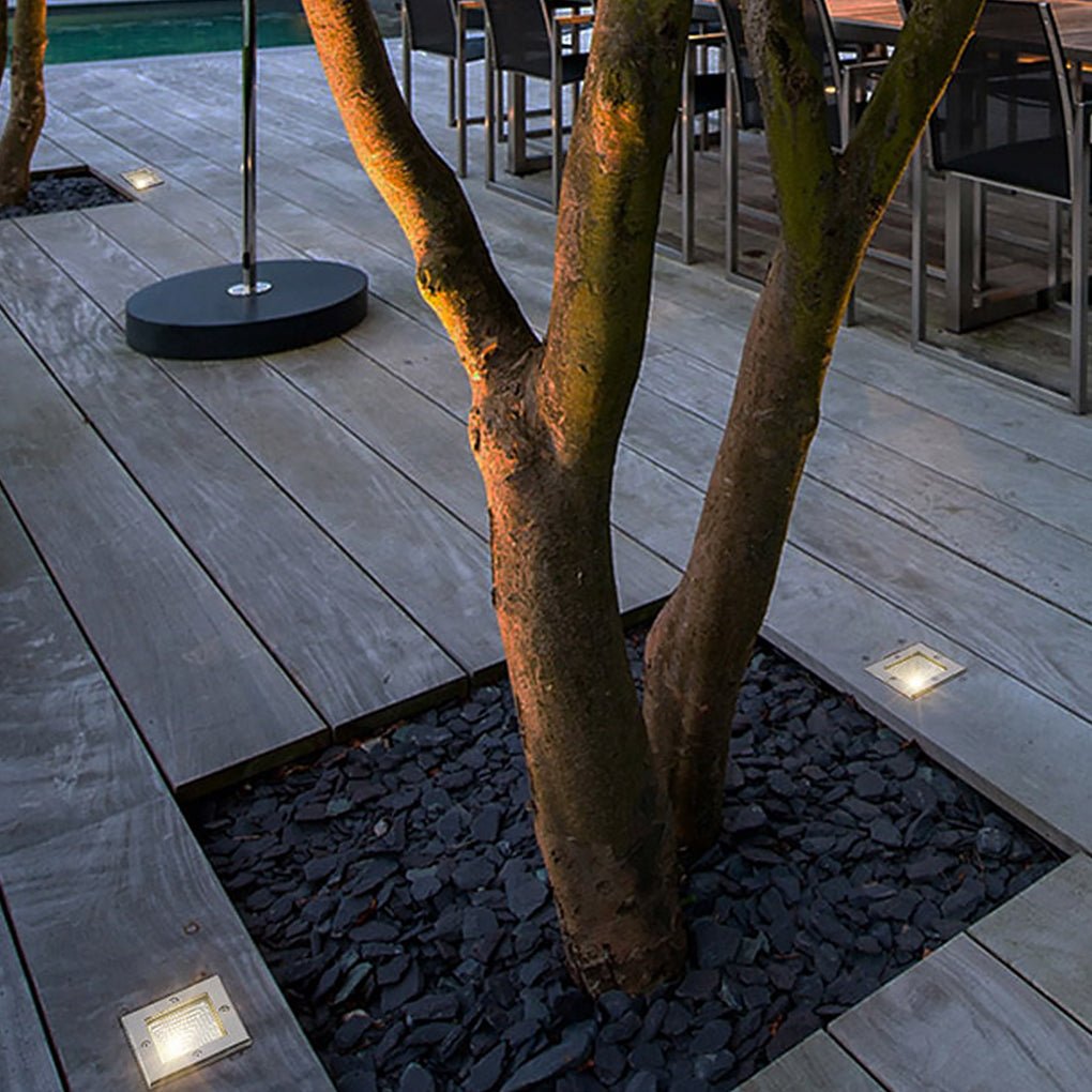 Faithful Square LED Recessed Light for Outdoor Stairs and Decks