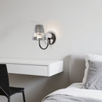 American Vintage LED-væglampe, kegleformet glasskærm, justerbart hvidt lys