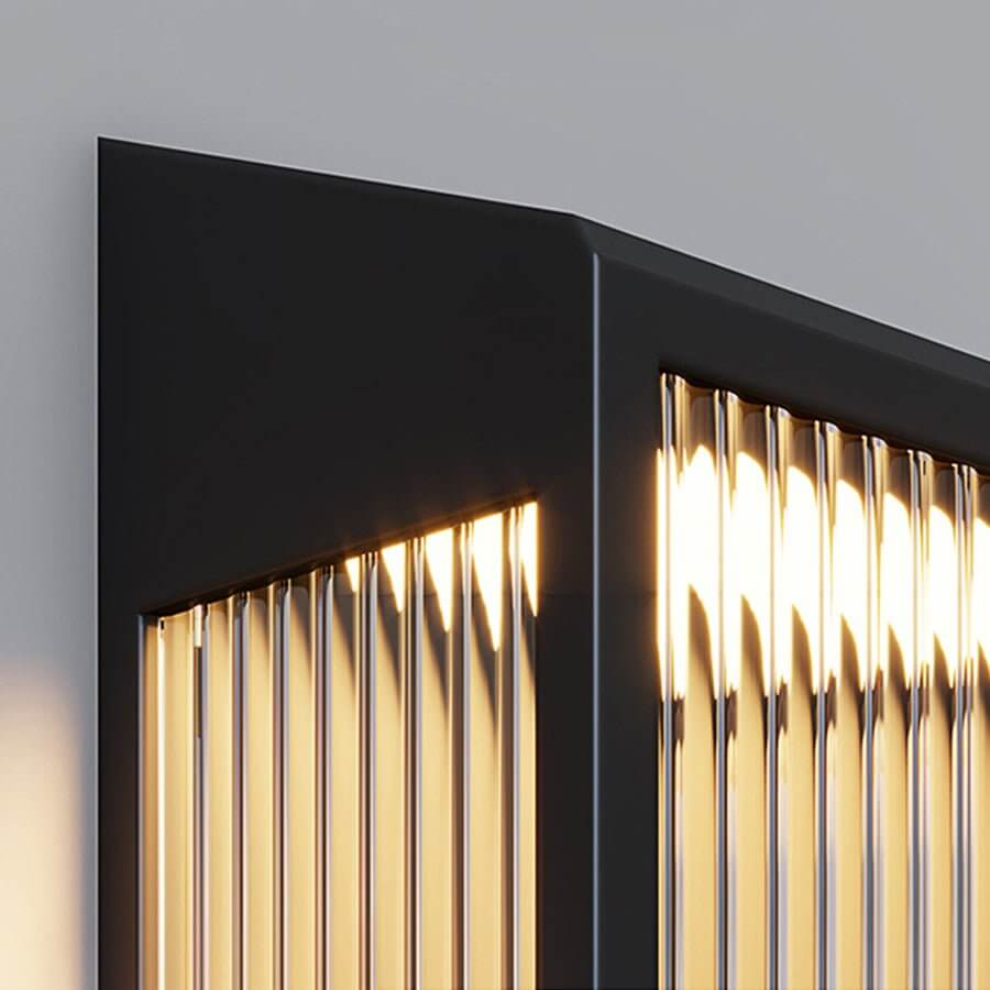 Rbin væglampe i revet akryl til udendørs brug, solcelledrevet eller med fast installation LED