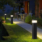 Aluminum Garden Pole Light, 80cm Nordic Bollard Lamp With Warm LED