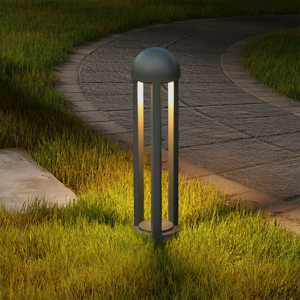 60cm Sand-Gray Aluminum Garden Pole Light, Modern Minimalist LED