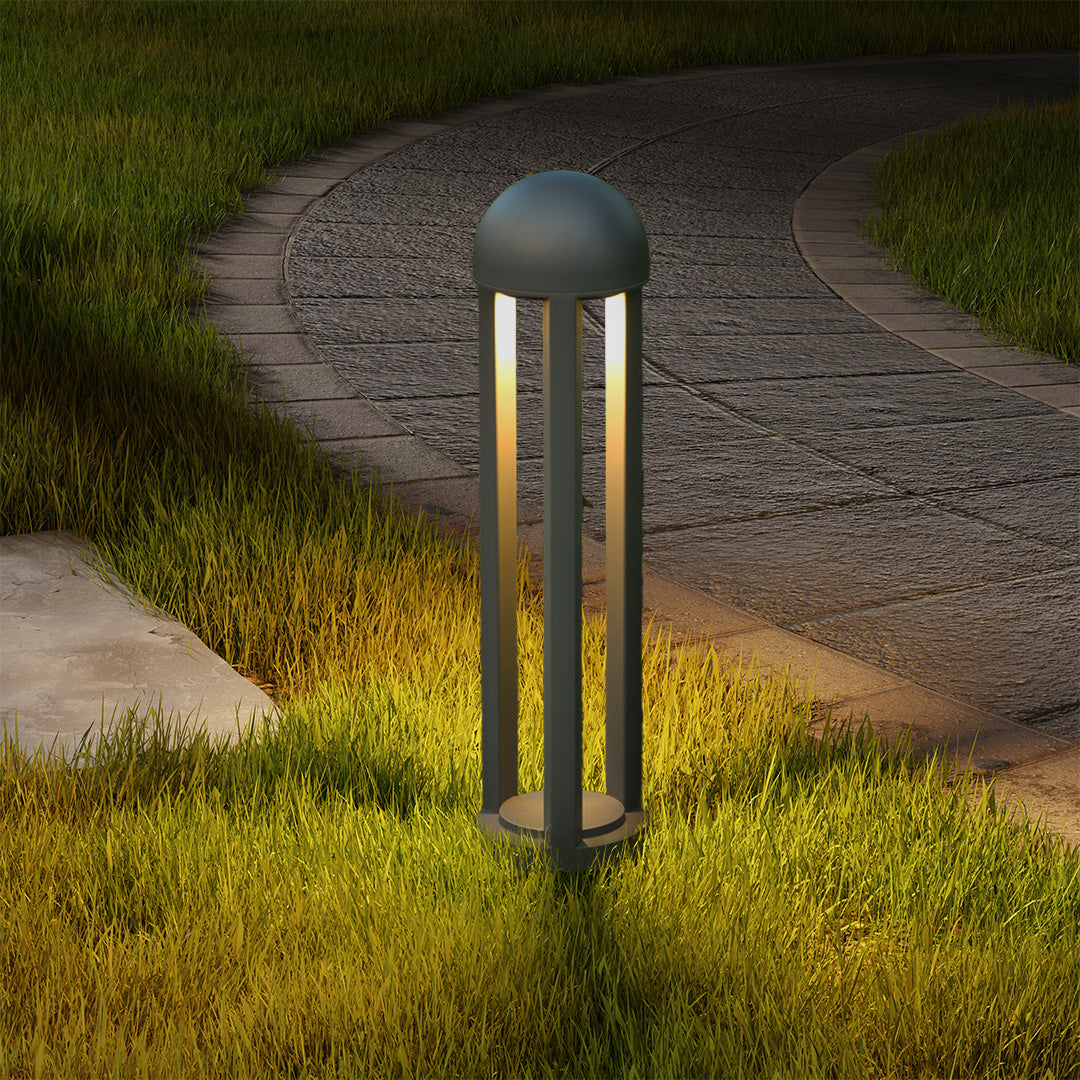 60cm Sand-Gray Aluminum Garden Pole Light, Modern Minimalist LED