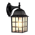 Aluminum Outdoor Wall Light With Clear Glass Shade, Abail Dusk-To-Dawn Sensor