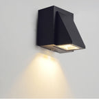 K-formet udendørs væglampe i støbt aluminium med LED-lys op og ned