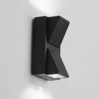 K-formet udendørs væglampe i støbt aluminium med LED-lys op og ned