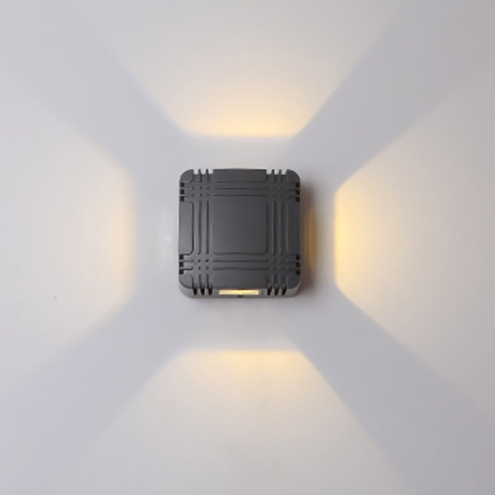 Støpt aluminiums LED-vegglampe for port til villaer og balkonger, varm hvit
