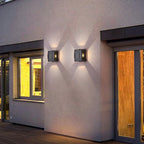Støpt aluminiums LED-vegglampe for port til villaer og balkonger, varm hvit