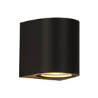 Quintessa Curved Outdoor Wall Light, Black Aluminum LED Sconce