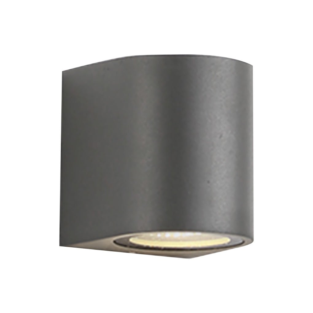 Quintessa Curved Outdoor Wall Light, Black Aluminum LED Sconce