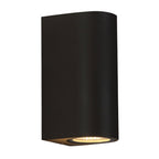 Quintessa Curved Outdoor Wall Light, Black Aluminum LED Sconce