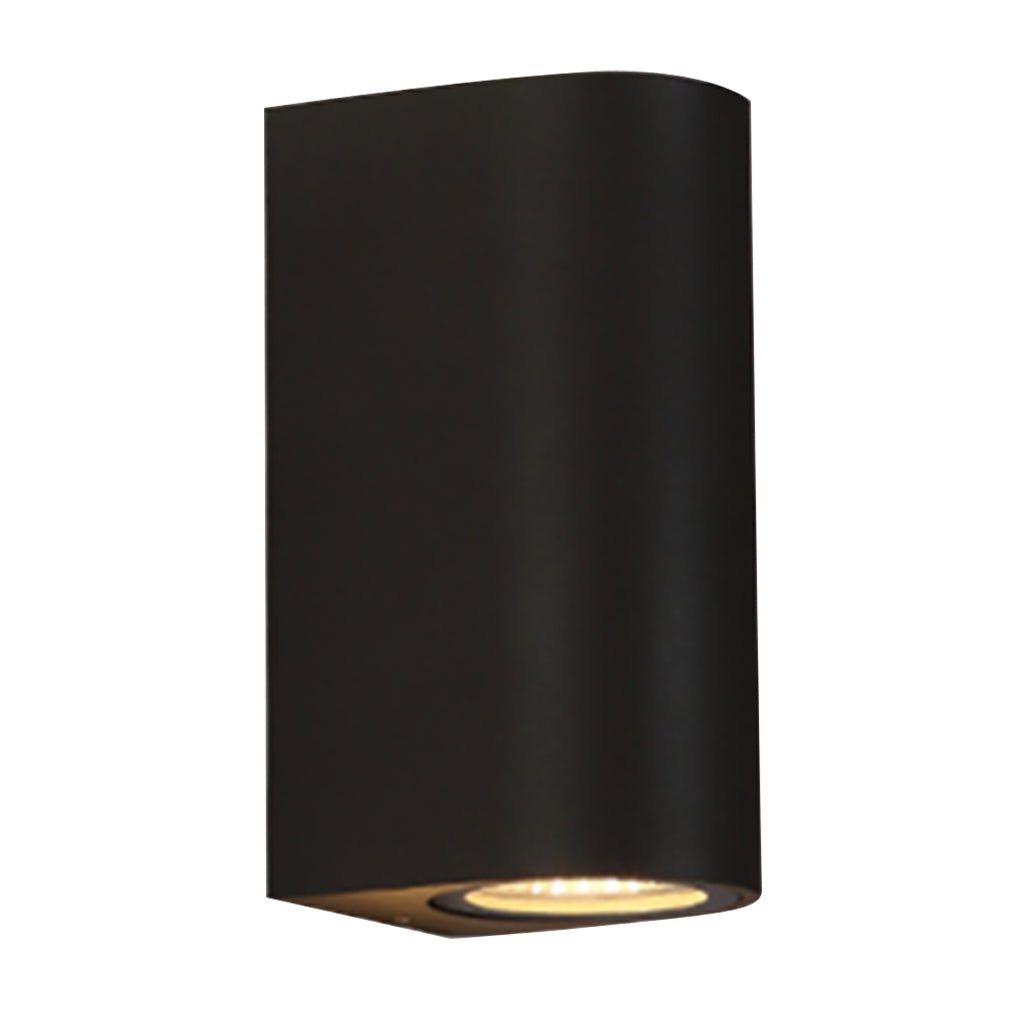 Quintessa Curved Outdoor Wall Light, Black Aluminum LED Sconce