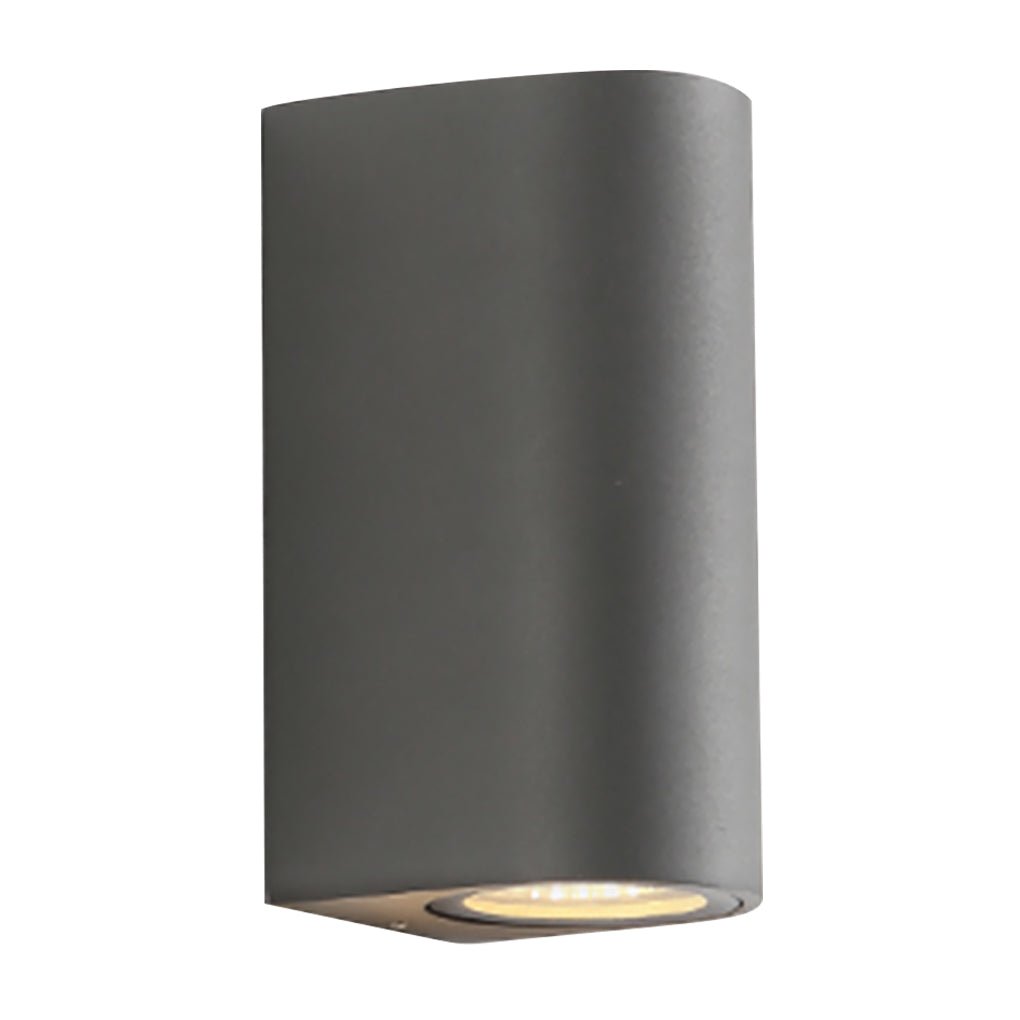 Quintessa Curved Outdoor Wall Light, Black Aluminum LED Sconce