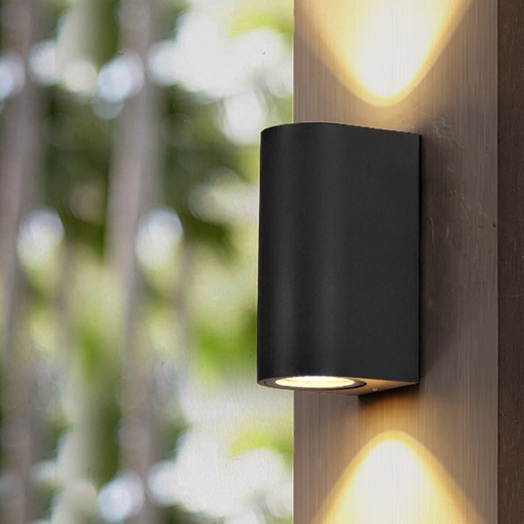 Quintessa Curved Outdoor Wall Light, Black Aluminum LED Sconce