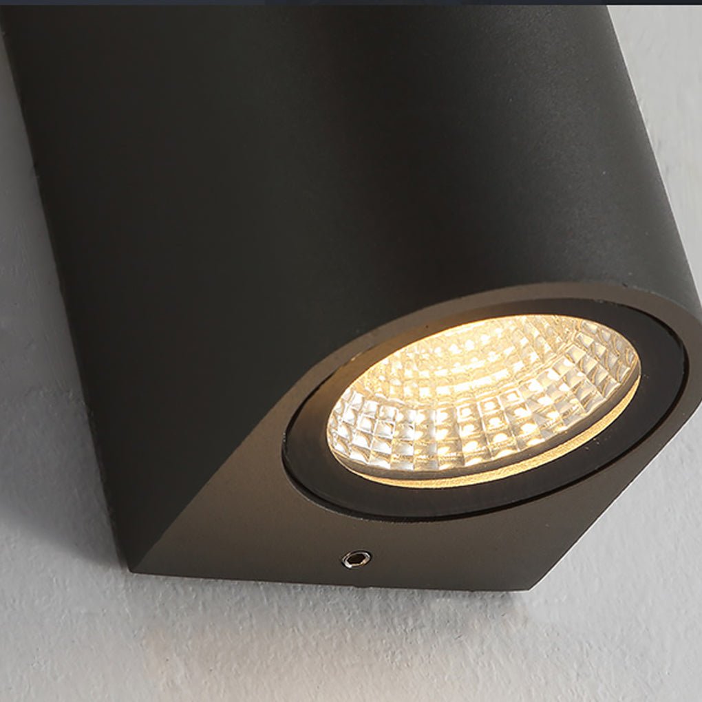 Quintessa Curved Outdoor Wall Light, Black Aluminum LED Sconce