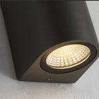 Quintessa Curved Outdoor Wall Light, Black Aluminum LED Sconce