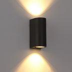 Quintessa Curved Outdoor Wall Light, Black Aluminum LED Sconce
