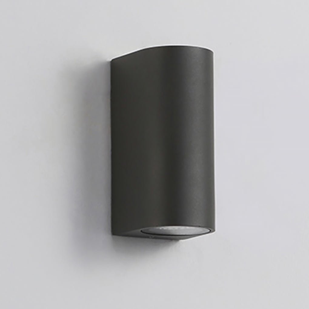 Quintessa Curved Outdoor Wall Light, Black Aluminum LED Sconce