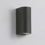 Quintessa Curved Outdoor Wall Light, Black Aluminum LED Sconce