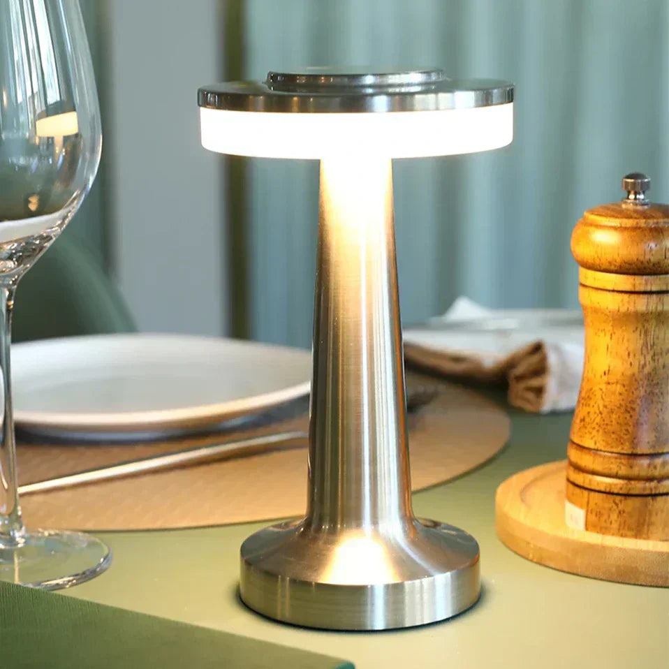 Wireless Table Lamp, Retro Bar Design, Dimmable USB-C LED
