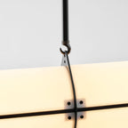 Linear pendant light detail of the end cap and rod
