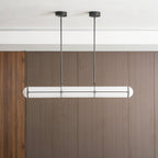 Linear pendant light close-up of the bar and finish