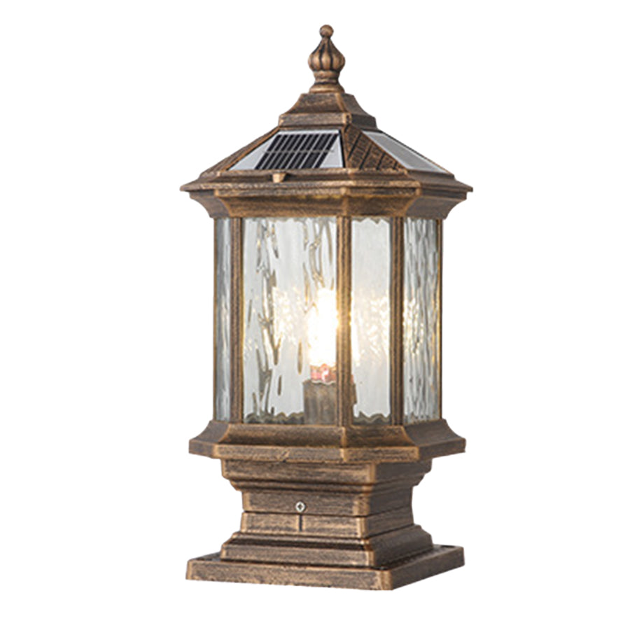 Pillar Lantern Light, Vintage European-Style Aluminum Outdoor Post Fixture