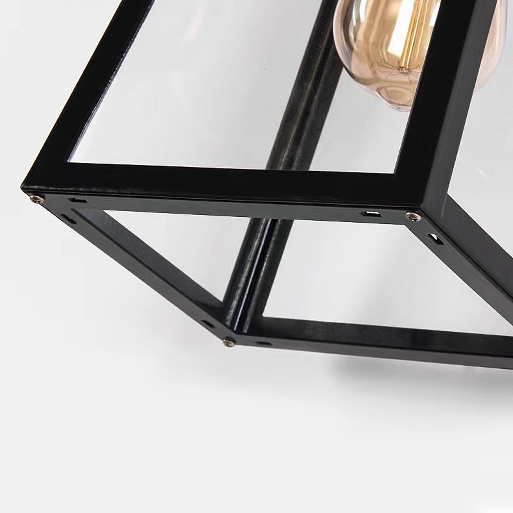 Væglys i støbt aluminium, vintage industrielt finish, udendørs glasskærm