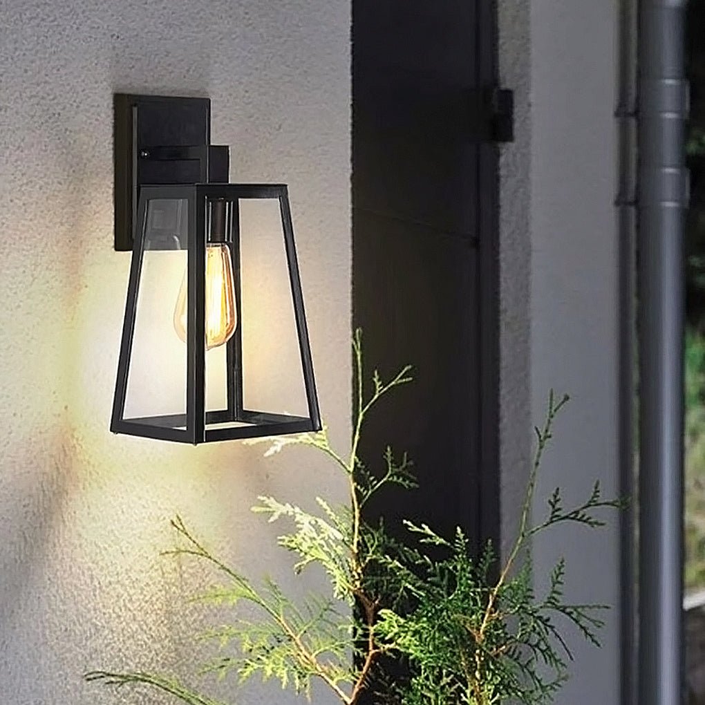 Luz de Parede em Alumínio Fundido, Acabamento Industrial Vintage, Abajur de Vidro para Exterior