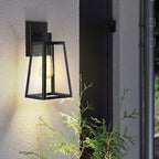 Luz de Parede em Alumínio Fundido, Acabamento Industrial Vintage, Abajur de Vidro para Exterior