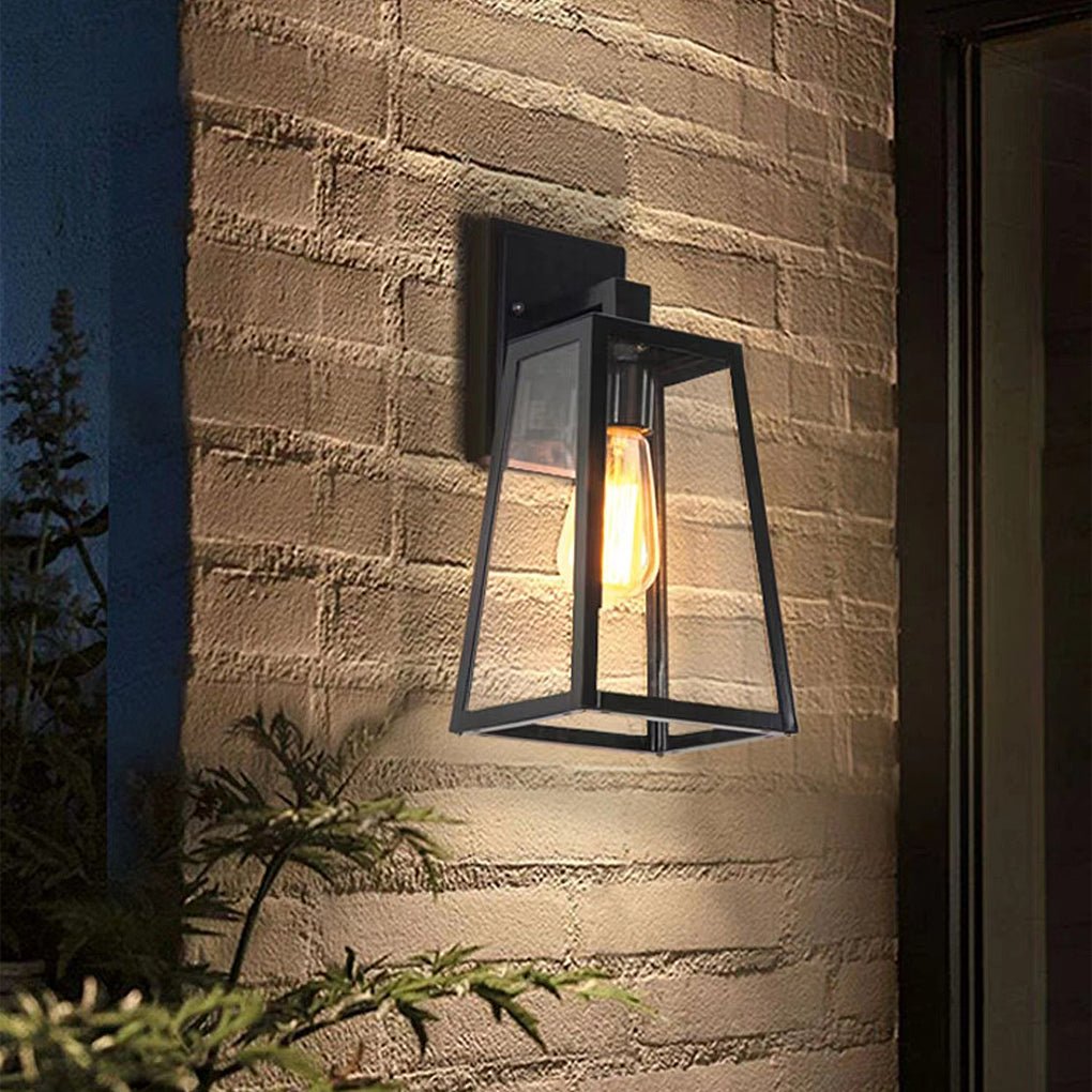 Luz de Parede em Alumínio Fundido, Acabamento Industrial Vintage, Abajur de Vidro para Exterior