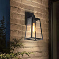 Luz de Parede em Alumínio Fundido, Acabamento Industrial Vintage, Abajur de Vidro para Exterior