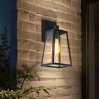 Luz de Parede em Alumínio Fundido, Acabamento Industrial Vintage, Abajur de Vidro para Exterior