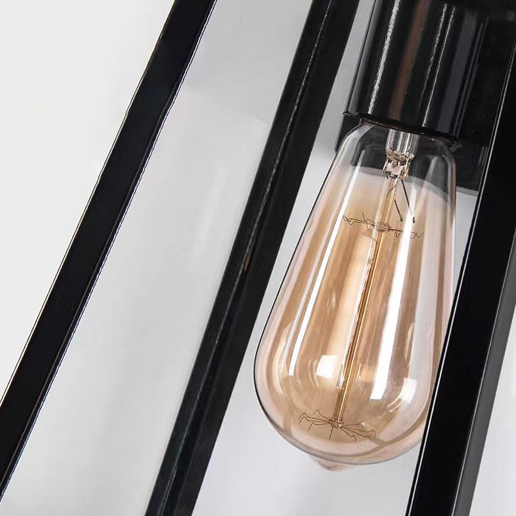 Luz de Parede em Alumínio Fundido, Acabamento Industrial Vintage, Abajur de Vidro para Exterior