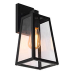 Luz de Parede em Alumínio Fundido, Acabamento Industrial Vintage, Abajur de Vidro para Exterior